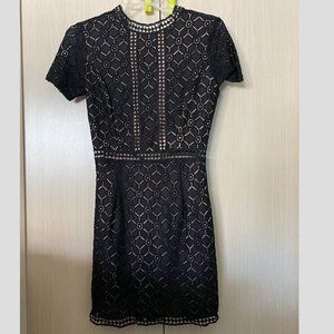 Forever 21 black crochet mini dress